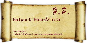 Halpert Petrónia névjegykártya